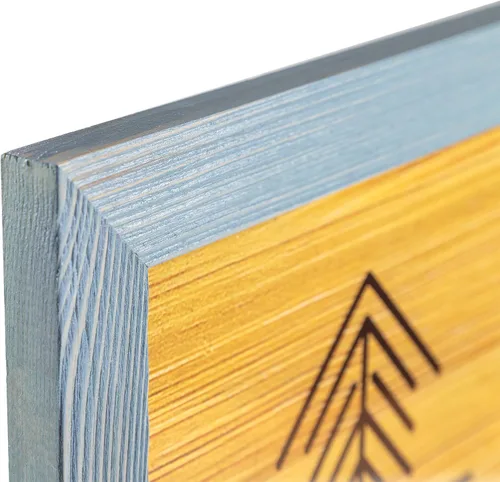 Vista 4 de Marco de fotos de madera rústica de 11 x 14 – 100% madera maciza natural ecológica envejecida para montaje en pared, color azul