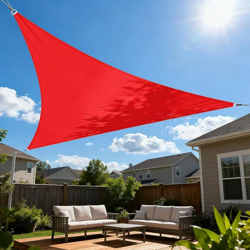 Vista 8 de Toldo Vela Triangular de Sombra 2'x2'x2' Toldo Resistente a los Rayos UV Cubierta para Patio Exterior Pérgola Patio Trasero Terraza Jardín Porche