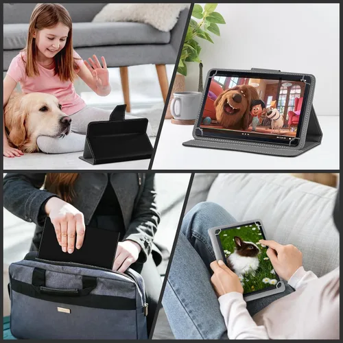 Vista 8 de DETUOSI Funda universal para tableta de 7.0 pulgadas, funda para tableta Android de 7 pulgadas, funda protectora portátil de viaje de piel sintética