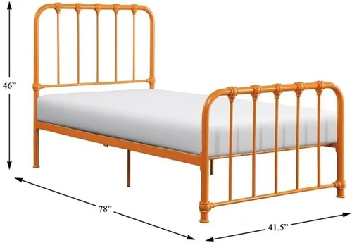 Vista 3 de Lexicon Leongatha Cama de metal, individual, naranja