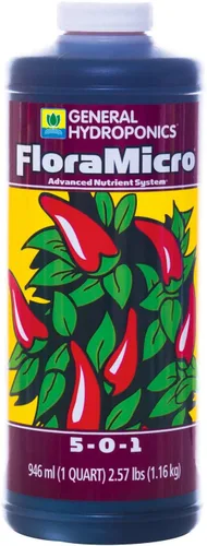 Vista 2 de General Hydroponics Serie Flora: FloraMicro, FloraBloom, FloraGro - Sistema de nutrientes hidropónicos de 3 partes, botellas de 1 cuarto de galón