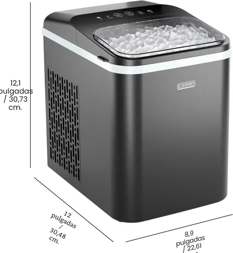 Vista 7 de Iceman - Máquina compacta de hielo en forma de guijarro, máquina de hielo en pepitas para encimera que produce hielo masticable en 8 minutos