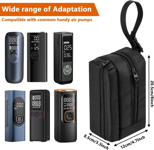 Vista 2 de Funda de transporte para Airmoto/Fanttik X8 para APEX/para inflador de neumáticos Woowind LP1, bomba de aire portátil, compresor de aire de 120 PSI