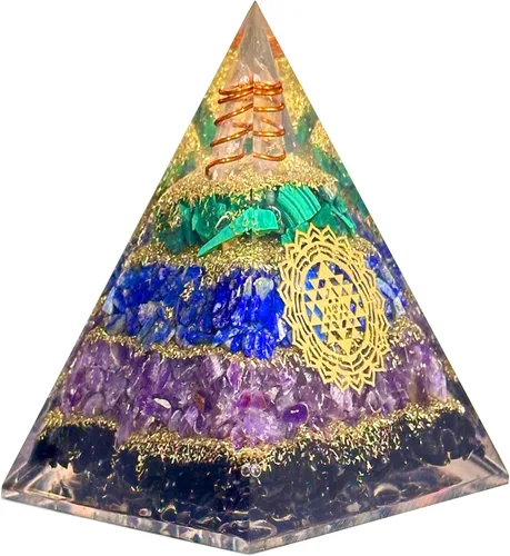 Vista 18 de Pirámide de orgón del Éxito – Pirámide de orgonita de 7 Chakras para sanación, meditación, alivio del estrés, energía positiva y equilibrio