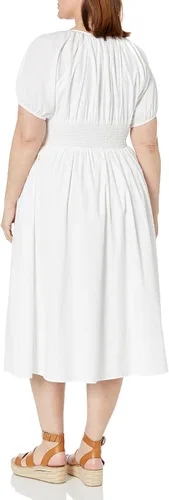 Vista 6 de The Drop Women's Daksha Cotton Smocked Zipper Detail Dress