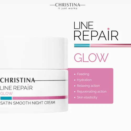 Vista 5 de CHRISTINA- Line Repair - Crema de noche suave satinada Crema facial de noche con fórmula minimizadora de poros Rejuvenece, nutre e hidrata tu