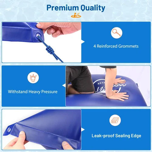 Vista 2 de Keten Almohadas de piscina para piscinas sobre el suelo de 4 x 15 pies, resistente, extra duraderas, de PVC de 0.016 in, almohada de aire