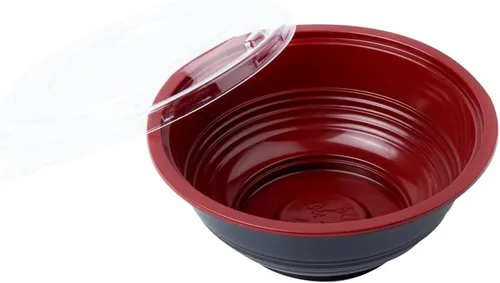 Vista 16 de Restaurantware Tazones de plástico para alimentos de 18 onzas, 200 recipientes desechables con tapa, aptos para Mircowave, sin BPA, cuencos