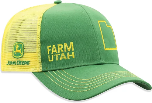 Vista 19 de John Deere Gorra de béisbol con logotipo y malla trasera con contraste, para hombre