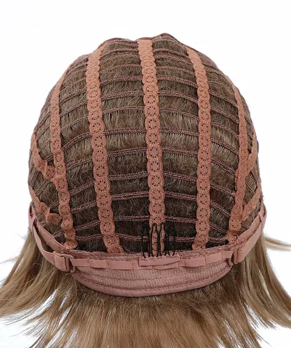 Vista 11 de Pelucas cortas de corte Pixie con flequillo, pelucas de cabello sintético lacio para mujeres blancas (rubio mezclado con marrón)