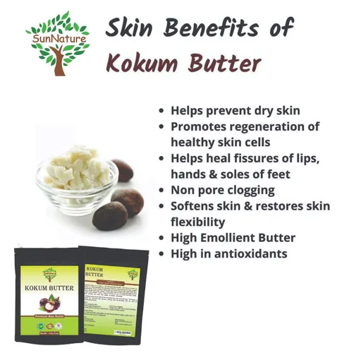 Vista 4 de Kokum Butter - Mantequilla ligera y firme, uso para hacer jabón, barras de loción, bálsamo labial, mantequilla corporal, sin aroma (4 onzas)