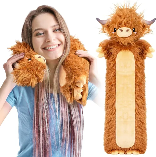 Vista 12 de Vacas de peluche microondables y ponderadas - Almohadilla de calentamiento sin olor de 1.5 libras para aliviar los calambres menstruales, el dolor
