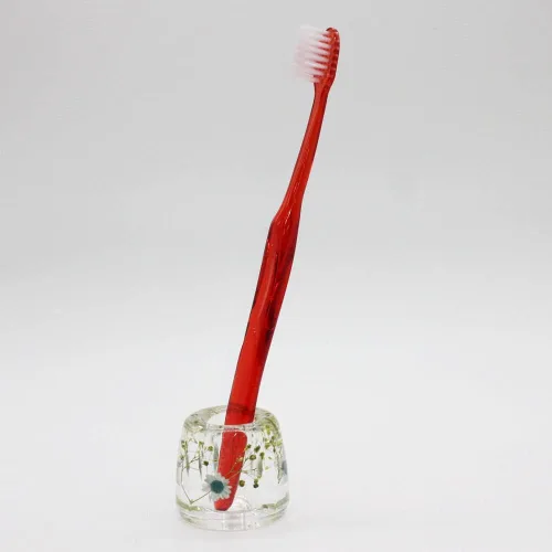 Vista 7 de N&N Find Japan Soporte japonés para cepillos de dientes con flor real en acrílico (azul estrella)