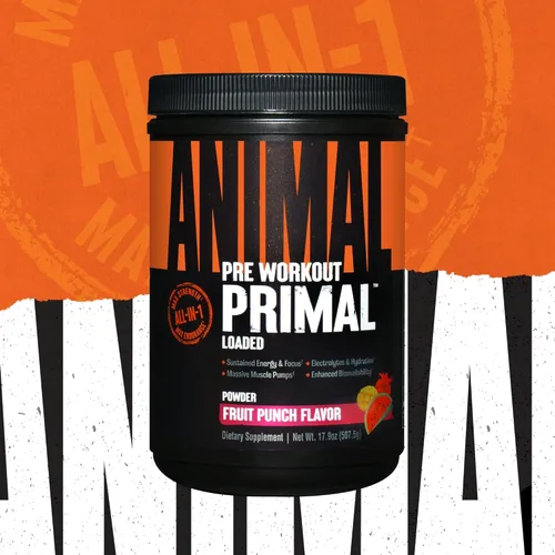 Vista 2 de Animal Polvo de Hidratación Muscular Primal + Preentrenamiento – Contiene Beta Alanina, 3DPump, Cafeína y Electrolitos – Mejora la Energía