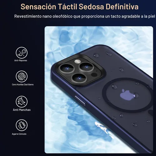 Vista 6 de MOCCA - Funda magnética resistente para iPhone 12 Pro Max de 6.7 pulgadas, compatible con MagSafe, protector de pantalla de vidrio + protector