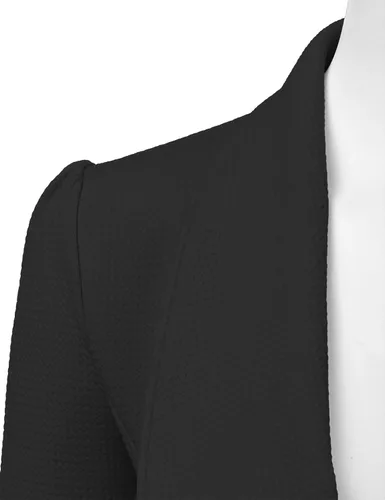 Vista 4 de Doublju - Blazer clásico fruncido con frente abierto para mujer talla extra grande