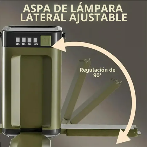 Vista 4 de Linterna LED plegable para exteriores, luz de campamento recargable con energía solar, linterna portátil, 6 modos de iluminación, linterna portátil