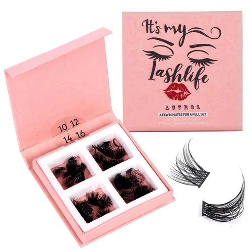 Vista 40 de ACTROL Pestañas de anime con forma de pluma, extensiones de racimo de pestañas naturales de manga individual