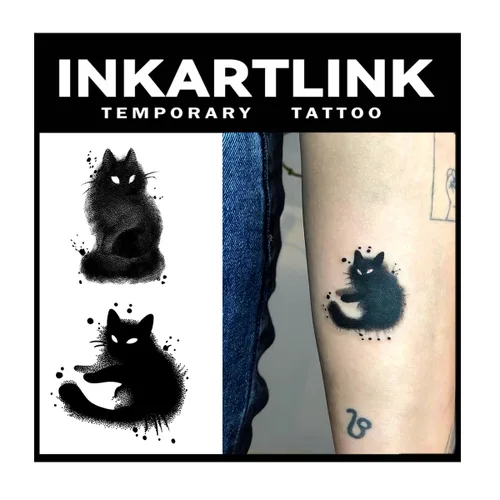 Vista 19 de INKARTLINK Tattoo Tech, 2 hojas de tatuaje semipermanente mediano, tatuajes temporales de diseño artístico para adultos, dura 1-2 semanas