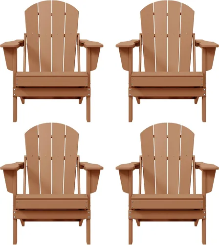 Vista 24 de WO Home Furniture Laguna Silla plegable Adirondack de polietileno de alta densidad, silla para patio para todo tipo de clima, para jardín al aire