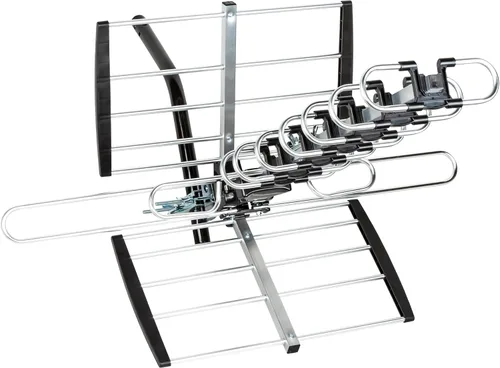 Vista 7 de Five Star Antena HDTV versión 2025 mejorada VHF/UHF 4K 200 millas de alcance con divisor de antena, soporte para 4 televisores y cable RG6 de 40