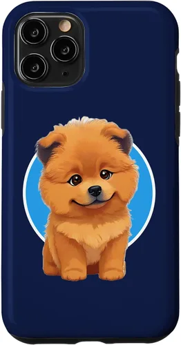 Vista 10 de iPhone 15 Cute Happy Chow Puppy Dog Cartoon Dog to Fall in Love Case