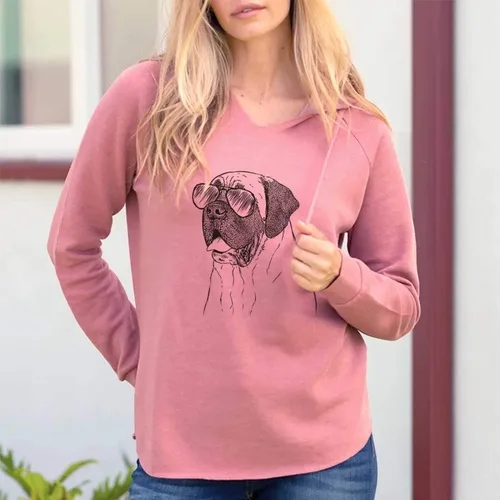 Vista 2 de Inkopious Aviator Sterling The English Mastiff - Womens Cali Wave Hooded Sweatshirt