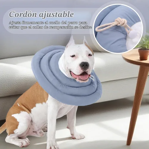 Vista 5 de IDOMIK Collar de recuperación para perros, cono suave impermeable para Azul