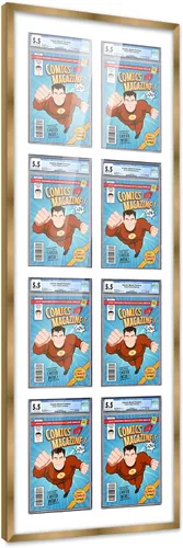 Vista 76 de Poster Palooza Marco de cómics con paspartú para 1 cómic de grado CGC, CBCS o PGX, marco de cómic de bronce para cómic de 8.125 x 13 pulgadas