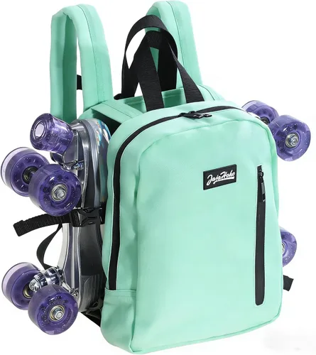 Vista 12 de JajaHoho Bolsas para patines de ruedas para mujeres y hombres, mochila multifuncional deportiva para patines de ruedas, patines de hielo, patines