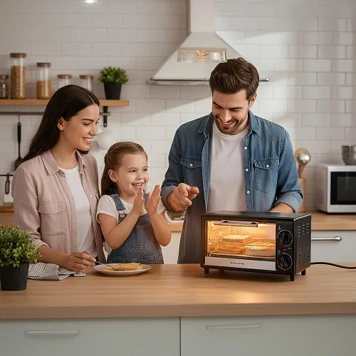 Vista 8 de OVENTE Horno tostador de encimera de 8L con temporizador de 60 minutos, control de temperatura ajustable, bandeja para hornear fácil de limpiar
