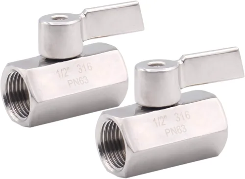 Vista 13 de DERNORD Válvula de bola de acero inoxidable Mini rosca NPT hembra (1" hembra y hembra)