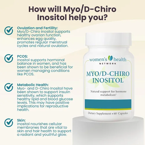 Vista 2 de Myo & D-Chiro Inositol 40:1 Fórmula - Apoya la salud reproductiva de las mujeres, la regularidad menstrual y el equilibrio metabólico - Vegano