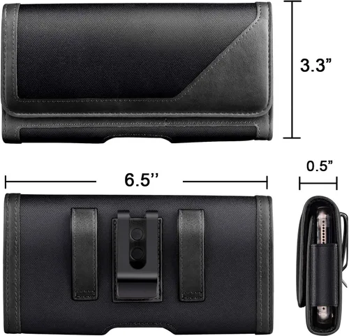 Vista 6 de BECPLT Funda para cinturón para Galaxy S23 FE, funda de nailon para teléfono celular con clip para cinturón y estuche de transporte para Galaxy S23+