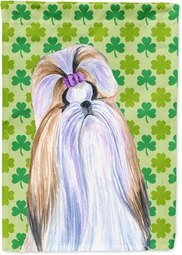 Vista 156 de Caroline's Treasures SS4442GF Affenpinscher Bandera de jardín con retrato de trébol del día de San Patricio para buzón, bandera decorativa