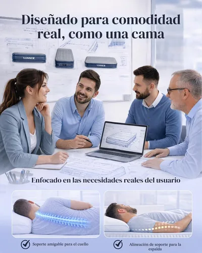 Vista 6 de VOSSER Colchón de aire individual XL con bomba incorporada, colchón inflable extra largo de 13 pulgadas elevado de 80 pulgadas, cama de aire Azul