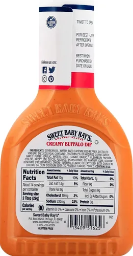 Vista 2 de Sweet Baby Ray's Creamy Buffalo Wing Salsa para inmersión, botellas de 14 onzas, (paquete de 6)