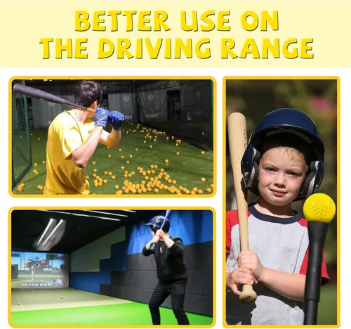Vista 5 de Paquete de 24 cubos de pelotas de béisbol con hoyuelos para máquina de lanzar – Pelotas de práctica para golpear y disparar, pelotas de béisbol