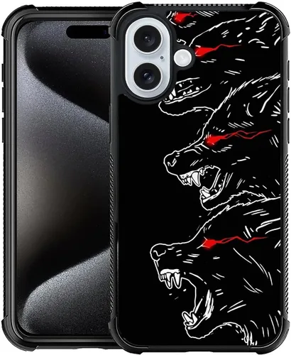 Vista 76 de Funda compatible con iPhone Xs, diseño de plexiglás X para niños y hombres, diseño de lobo malo, a prueba de golpes, antiarañazos, para iPhone X/Xs