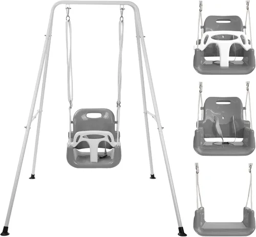 Vista 6 de TALECO Gear - Juego de columpios 3 en 1 para patio trasero, columpio de bebé para exteriores/interiores, juego de columpios para niños de 6 meses