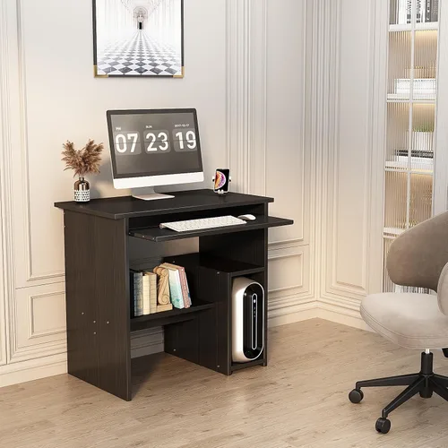 Vista 11 de Escritorio pequeño para computadora para oficina en casa, mesa de juegos compacta para computadora de escritorio y portátil, con cajón
