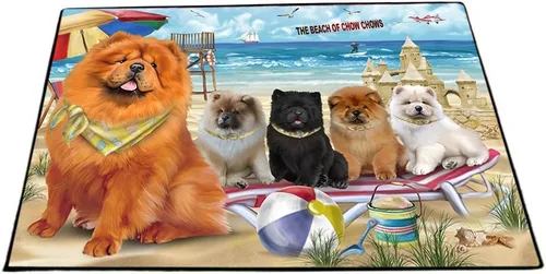 Vista 10 de Doggie of the Day Chow Chow Dogs Floor Mat - 4th of July Independence Day - Best Dog Doormat - Protector Decor - Unique Portrait Art - Premium