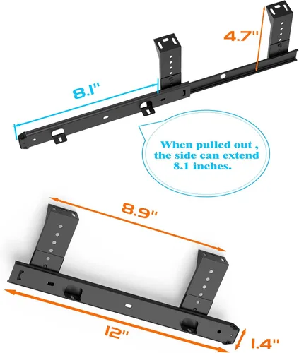 Vista 4 de FRMSAET Bandeja Deslizante para Cajón de Teclado Hardware 12/14/16/18 pulgadas Rieles de Metal Resistente Rieles para Teclado Accesorios