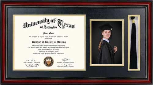 Vista 13 de GraduationMall Marco de fotos y diploma negro de 11 x 19 pulgadas para certificado de 8.5 x 11, imagen de 5 x 7, vidrio templado, paspartú doble