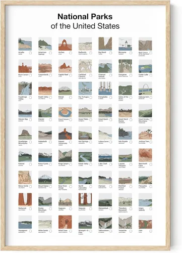 Vista 44 de HAUS AND HUES Pósteres vintage del parque nacional, juego de 6 impresiones artísticas de parques nacionales, arte de pared de naturaleza y juego