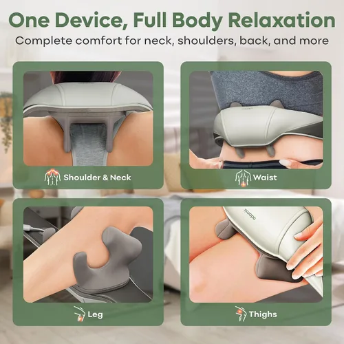 Vista 4 de adomii Masajeador inalámbrico de cuello y hombros con calor, masajeador Shiatsu de cuello y espalda, masajeador de espalda 4D para cuello, hombros