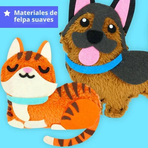 Vista 6 de KRAFUN Puppy & Kitten Sewing Kit for Kids Ages 6+ 8 Dolls Cachorro y gatito