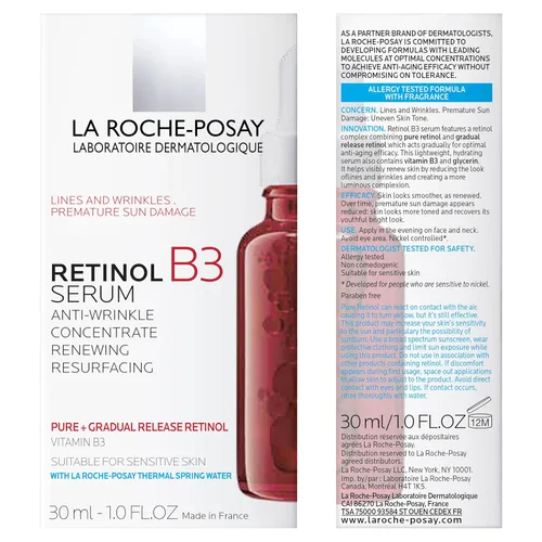 Vista 6 de La Roche-Posay Suero Facial de Retinol Puro con Vitamina B3, Suero Facial Antienvejecimiento para Líneas, Arrugas y Daño Solar Prematuro