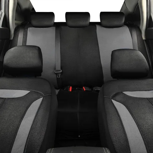 Vista 5 de CAR PASS Juego completo de fundas de asiento de automóvil transpirables de malla de aire 3D en tela, ajuste universal compatible con el 95%
