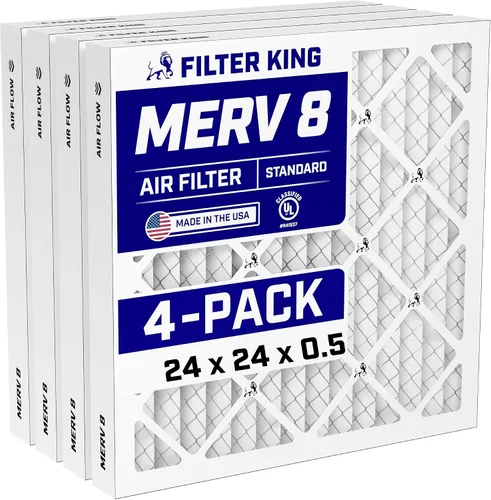 Vista 129 de Filter King Filtro de aire 6x6x1 Paquete de 4 Filtros plisados MERV 8 HVAC para horno A/C Fabricado en Estados Unidos Tamaño real: 5.5 x 5.5